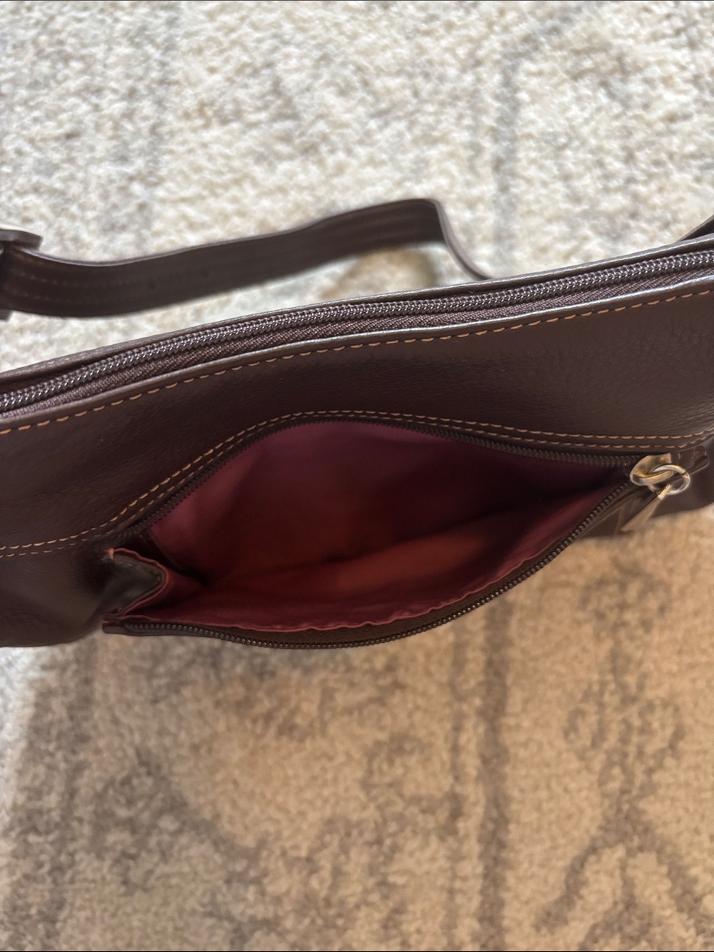 Stone & Co. Dark Brown Leather Bag with Gold Plaque - Picture 4 of 8